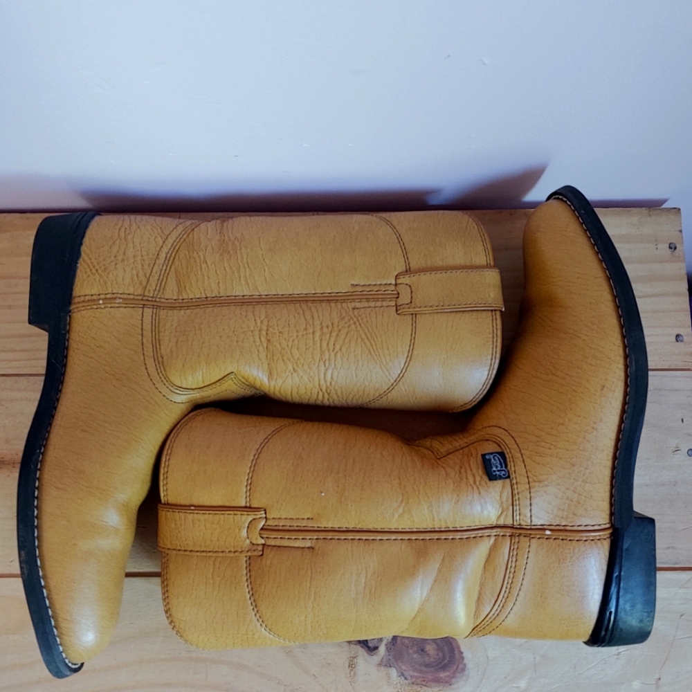 Justin Basics tan roper cowboy western boots size 7B